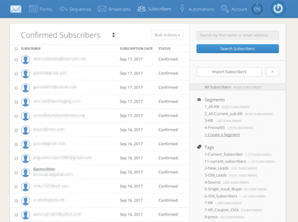 HARSEST - Import of subscribers in ConvertKit